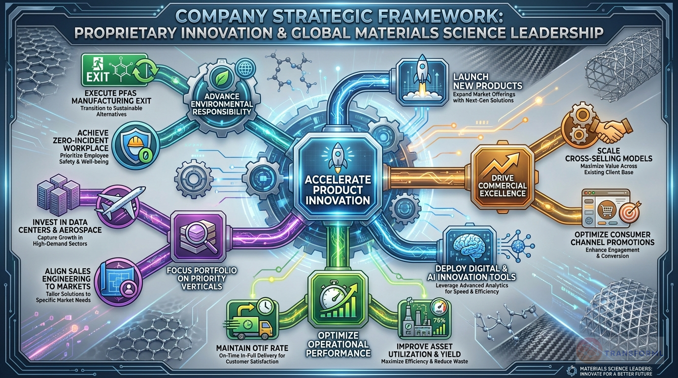 3M Company strategy cascade analysis highlighting Innovation Acceleration and New Product Vitality and Operational Execution and Continuous Improvement.