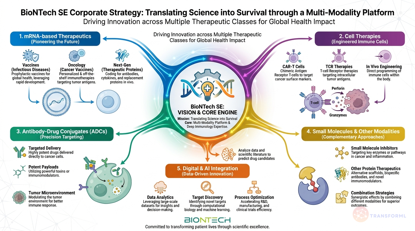 BioNTech SE strategy cascade analysis highlighting Advanced Oncology Pipeline Diversification and COVID-19 Vaccine Market Leadership.