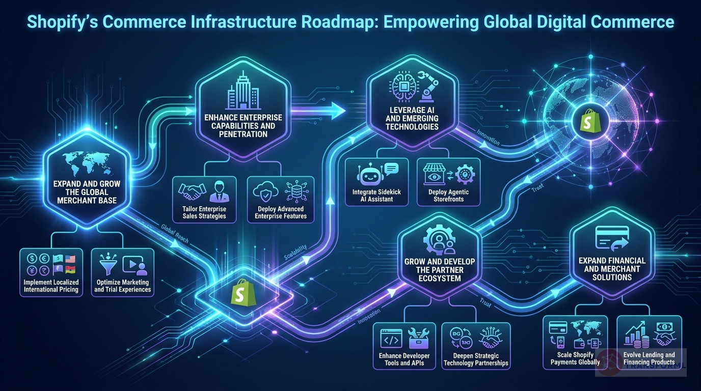 Shopify Inc. strategy cascade analysis highlighting Digital Transformation & AI Integration and Enterprise Market Penetration.
