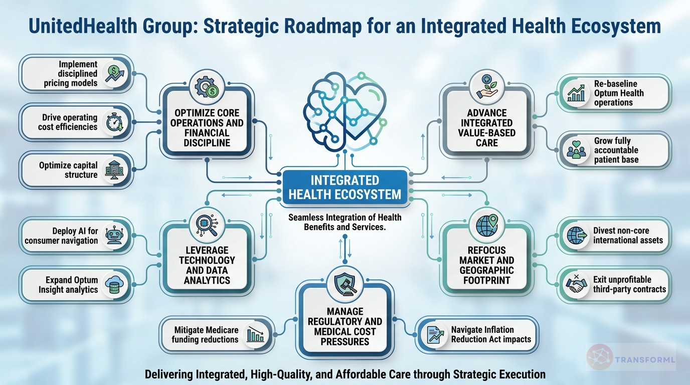 UnitedHealth Group strategy cascade analysis highlighting Integrated Value-Based Care and Operational and Pricing Discipline.