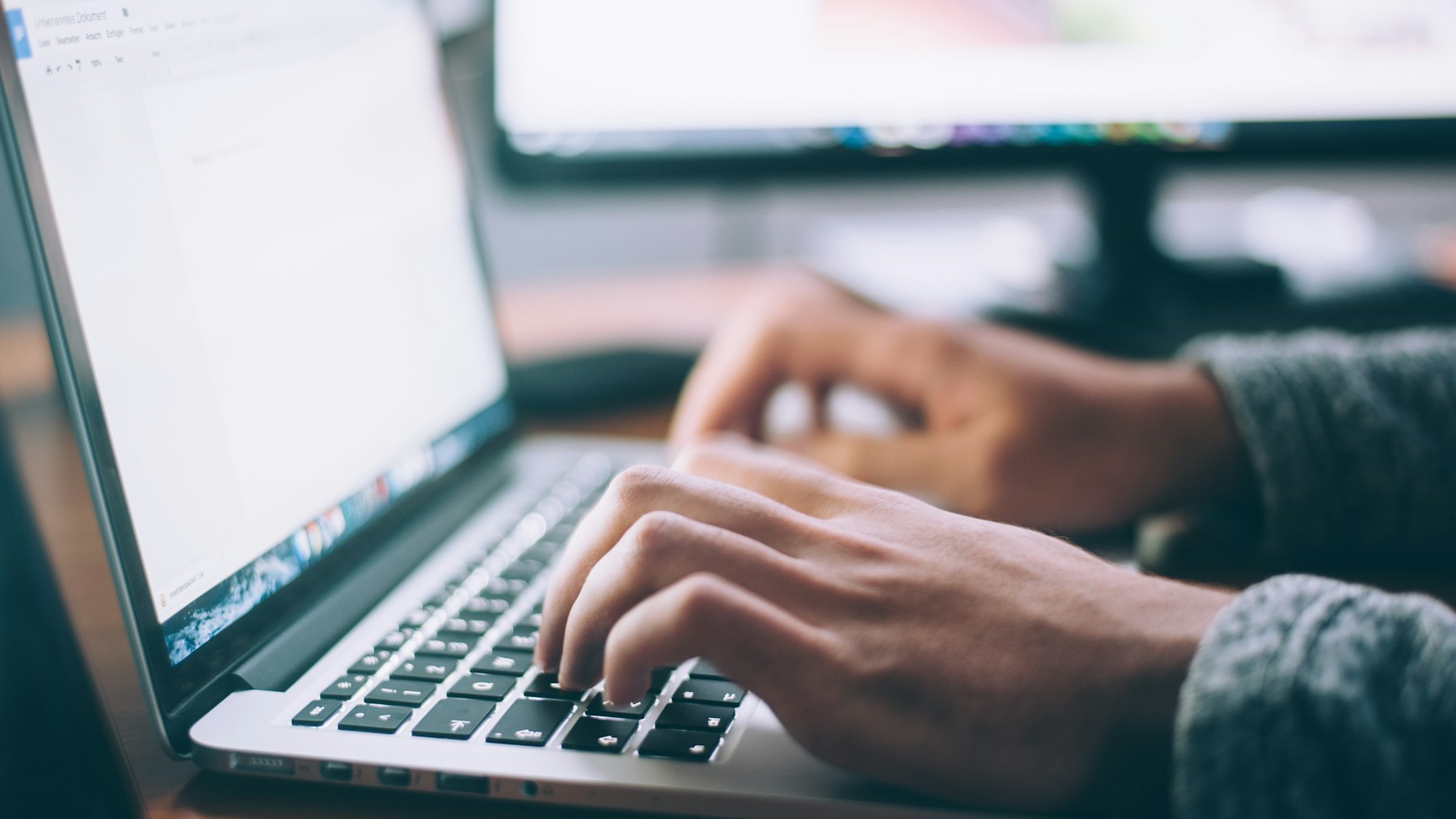 Person working remotely on a laptop